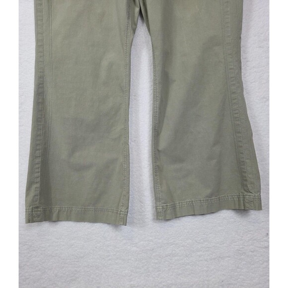American Eagle Y2k Pants Sz 14 Short Green Low Rise Baggy Flare Stretch Casual - Picture 4 of 12